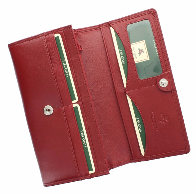 Женский кожаный кошелек Visconti HT35 Buckingham (Red) - изображение 4