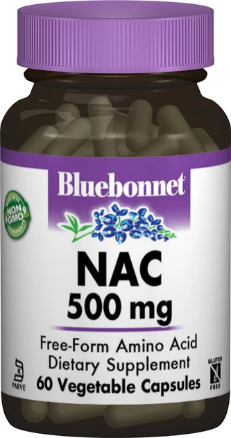 Амінокислота Bluebonnet Nutrition NAC N-Ацетил-L-Цистеїн 500мг