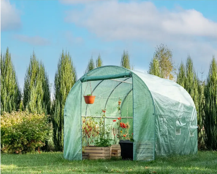 Арочный парник теплица VS 08320 для огурцов огорода дачи защиты растений с окнами 800*300*200см, с оцинкованным каркасомVOLSO - изображение 9