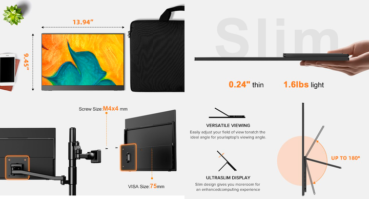 Портативный игровой монитор UPERFECT UGame C2 Pro 16'' 2K 240Hz GR16EQ IPS - Уценка - изображение 11