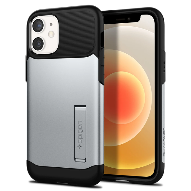 Чохол Spigen Slim Armor для Apple iPhone 12 Mini (ACS01548) Satin Silver - Фото 1 Чохол Spigen Slim Armor для Apple iPhone 12 Mini (ACS01548) Satin Silver - изображение 1