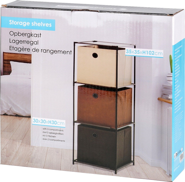 Комод Storage solutions металевий з шухлядами 34.5 x 34.5 x 100 см (8720573842679) - зображення 3