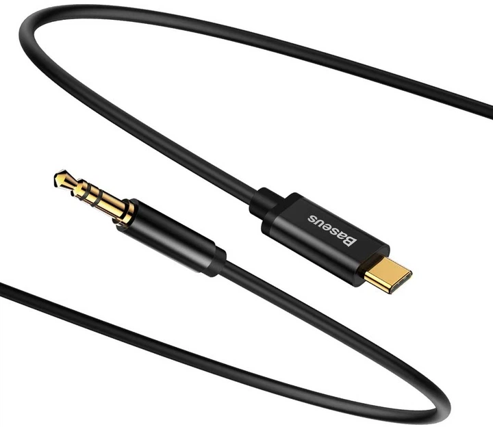 Аудіо-кабель Type-C - 3.5mm Baseus Horizontal 1m Чорний (CAM01-01) - Фото 2 Аудіо-кабель Type-C - 3.5mm Baseus Horizontal 1m Чорний (CAM01-01) - зображення 2
