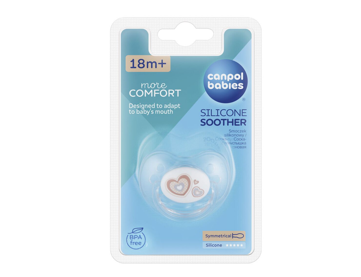 Пустышка силиконовая симметричная 0–6 мес Newborn Baby Canpol babies – бежевые сердца – для новорожденных - Фото 2 Пустышка силиконовая симметричная 0–6 мес Newborn Baby Canpol babies – бежевые сердца – для новорожденных - изображение 2