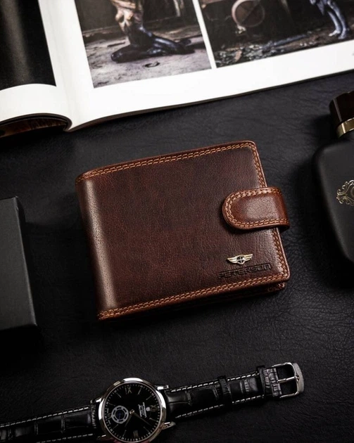 Гаманець чоловічий шкіряний Peterson PTN WL-0305L-COM Cognac коричневий - изображение 2