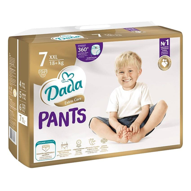 Підгузки-трусики Dada Extra Care 7 (18 + кг) 34шт. - Фото 1 Підгузки-трусики Dada Extra Care 7 (18 + кг) 34шт. - зображення 1