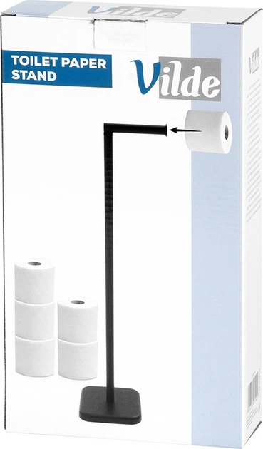 Підставка для туалетного паперу Vilde 56 см Чорна (5904316491901) - зображення 3