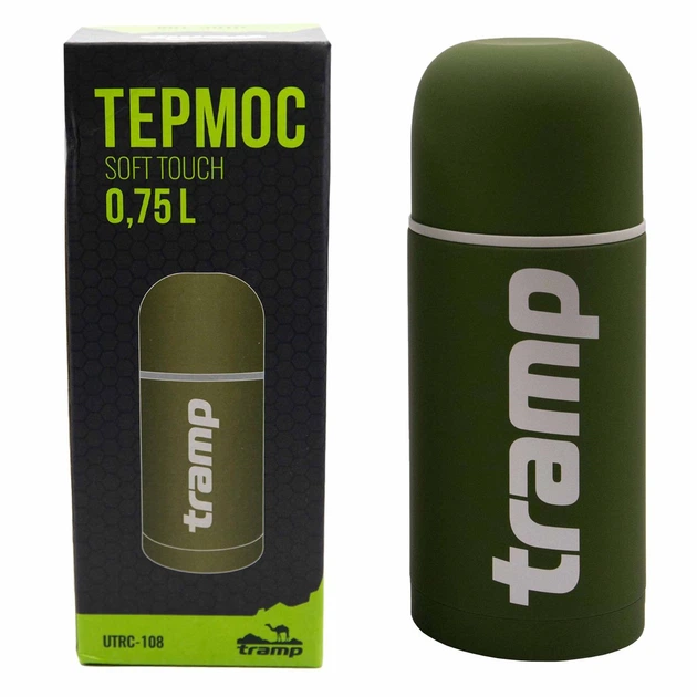 Термос TRAMP Soft Touch 0.75 л Хаки нержавеющая сталь антискользящее покрытие (UTRC-108) - Фото 3 Термос TRAMP Soft Touch 0.75 л Хаки нержавеющая сталь антискользящее покрытие (UTRC-108) - изображение 3