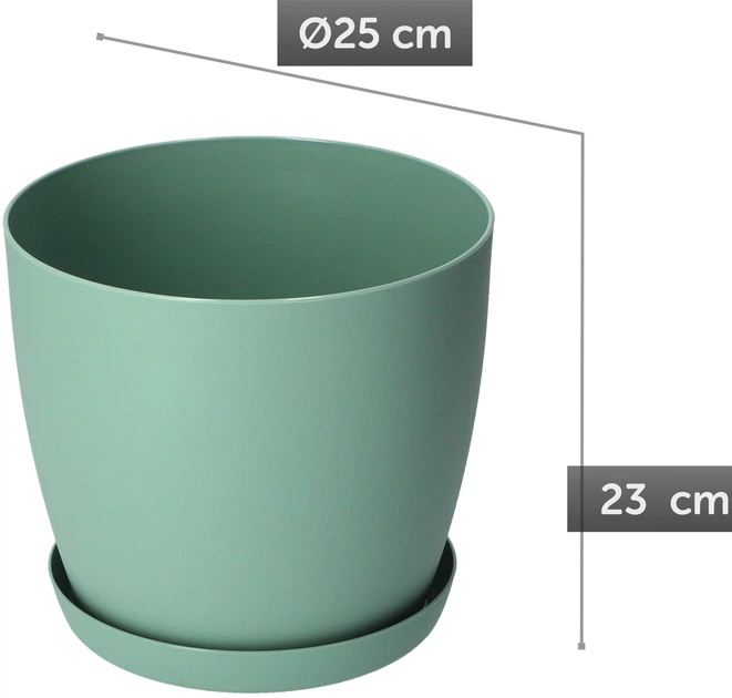 Doniczka z podstawką Kadax Agen 25 cm Zielona (K2118) - obraz 3