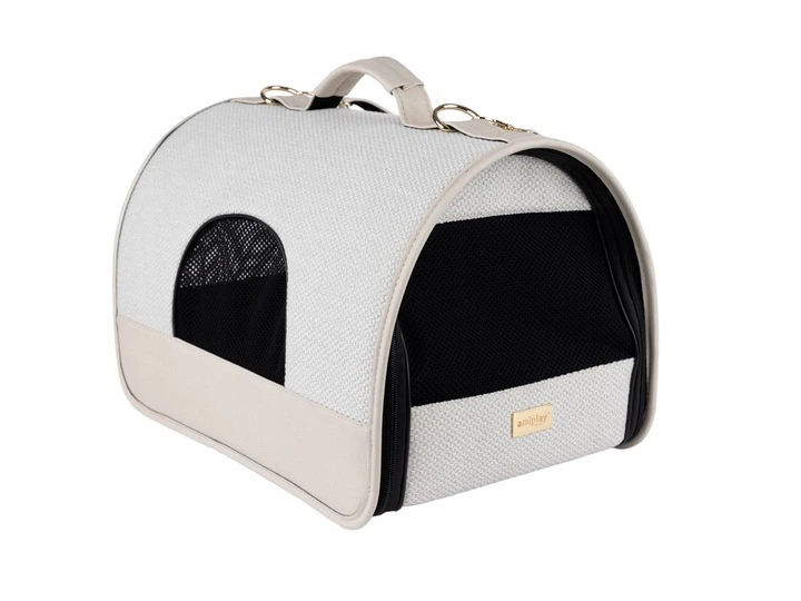 Torba transportowa dla psów Amiplay Milano M Kremowa (5907563311084) - obraz 2