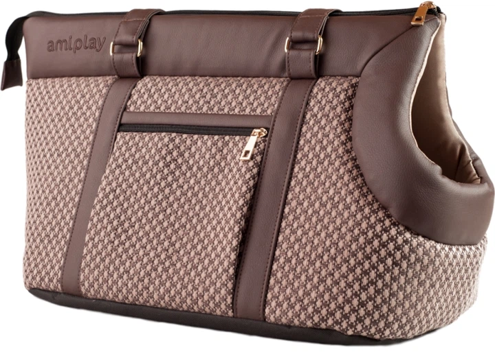 Torba transportowa dla psów i kotów Amiplay Morgan S Brązowa (5907563239524) - obraz 2