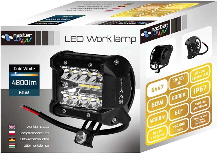 Lampa LED master LED Highbay 60 W 4800 lm 6000 K IP67 Czarna - obraz 6