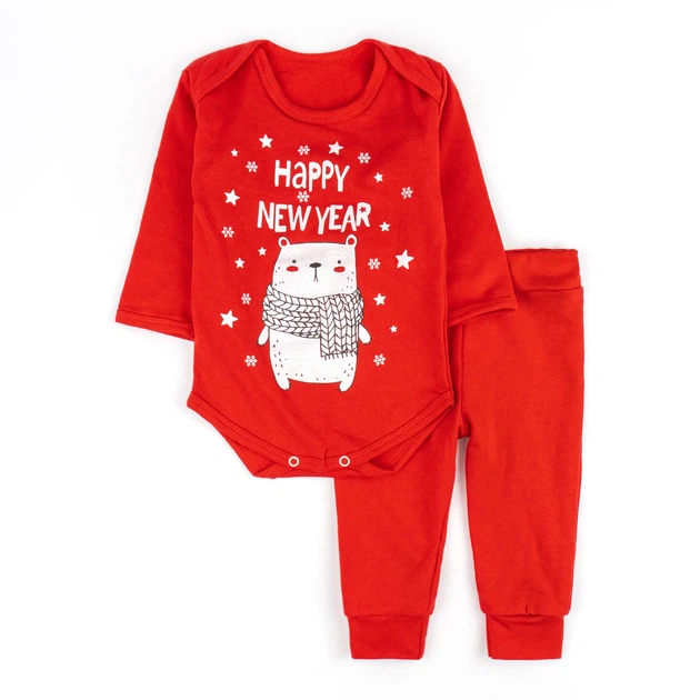 Комплект ясельный боди Dexter`s штаны happy bear 74 см красный - Фото 1 Комплект ясельный боди Dexter`s штаны happy bear 74 см красный - изображение 1