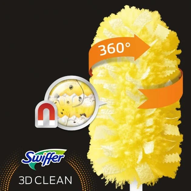 Змінні накладки на щіточку-магніт для пилки Swiffer Duster 3D Clean 360° 5шт - зображення 3