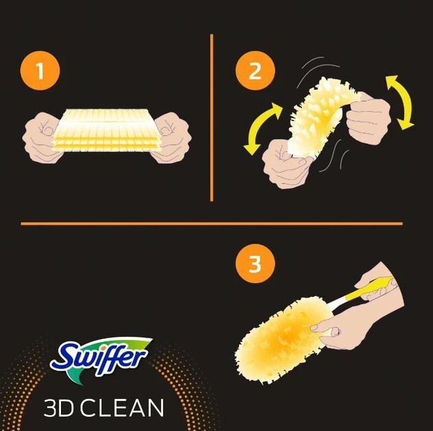 Змінні накладки на щіточку-магніт для пилки Swiffer Duster 3D Clean 360° 5шт - зображення 5