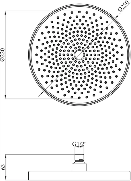 Верхній душ Kroner Element 2801562915Z-3801 - зображення 3