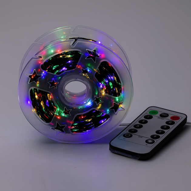Гирлянда LED 200м 2000LED USB зеленый провод с пультом для новогодней елки - изображение 4