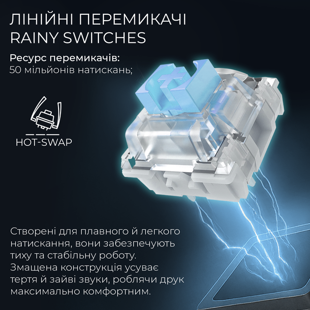 Клавиатура беспроводная GamePro Asgard Valhalla Pro Rainy Switch Bluetooth/2.4G/USB White with display (MK160W-D-Pro) - Фото 13 Клавиатура беспроводная GamePro Asgard Valhalla Pro Rainy Switch Bluetooth/2.4G/USB White with display (MK160W-D-Pro) - изображение 13