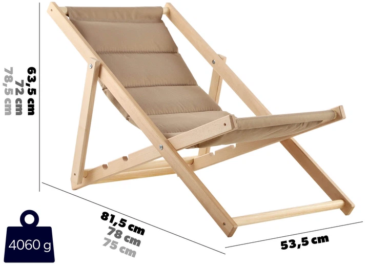 Шезлонг Kadax Troia K8938 - зображення 4