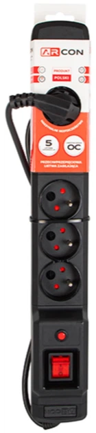 Фільтр мережевий Arcon M6 1.5 м Чорний (5904722197763) - зображення 2