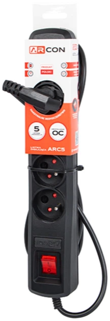 Фільтр мережевий Arcon ARC-5 3 м Чорний (5904722197657) - зображення 2