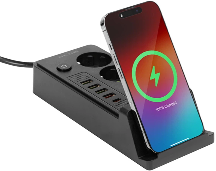 Подовжувач мережевий Blow PS-350U 3-розетковий 4 x USB+USB-PD 3 м Чорний (5900804147206) - зображення 2