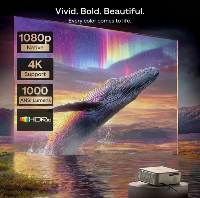 Смарт проектор Aurzen Eazze D1 Max 4k з підтримкою Google TV коричневий (EAZZED1MAX) - зображення 4