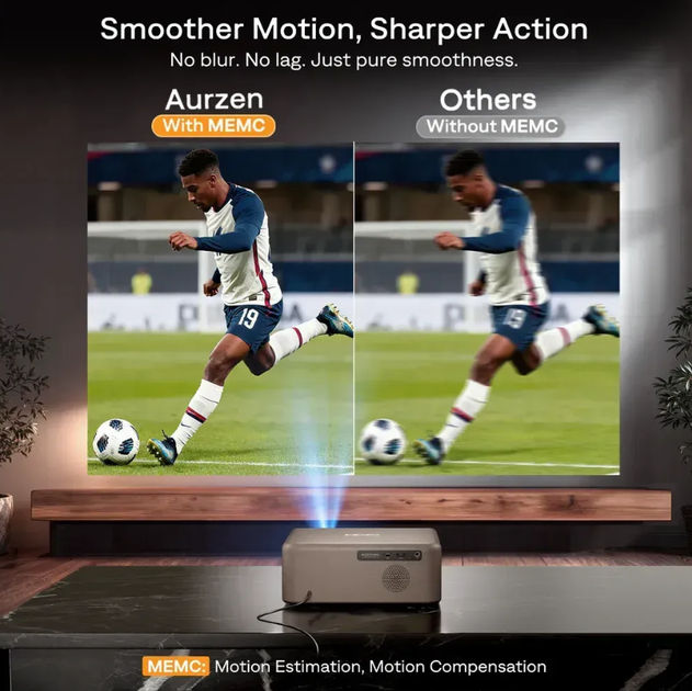Смарт проектор Aurzen Eazze D1 Max 4k з підтримкою Google TV коричневий (EAZZED1MAX) - зображення 8