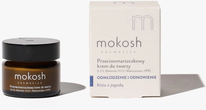 Krem do twarzy Mokosh Odmlodzenie i Odnowa 0.5% Retinolu H10 i Retinoinianu HPR Roza z Jagoda przeciwzmarszczkowy na noc 15 ml (5902729037037) - obraz 2