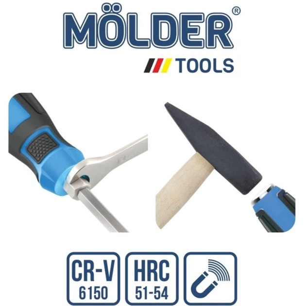 Ударний набір викруток PH SL Molder CrV 6150 із шестигранною опорою 6 штук (MT33206) - зображення 3