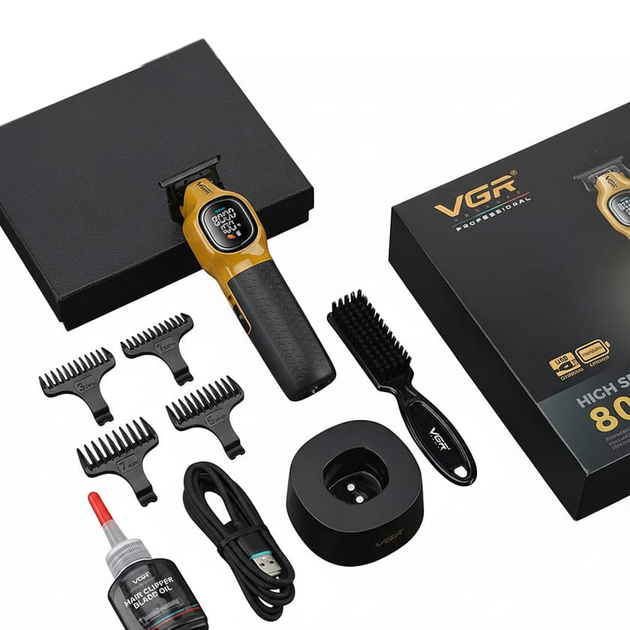 Триммер VGR V-886T GOLD с 4 насадками - изображение 2