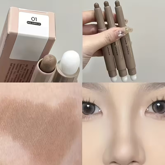Контуринг стик для носа, двухсторонний с кисточкой Herorange, 01 Light shadow - изображение 2