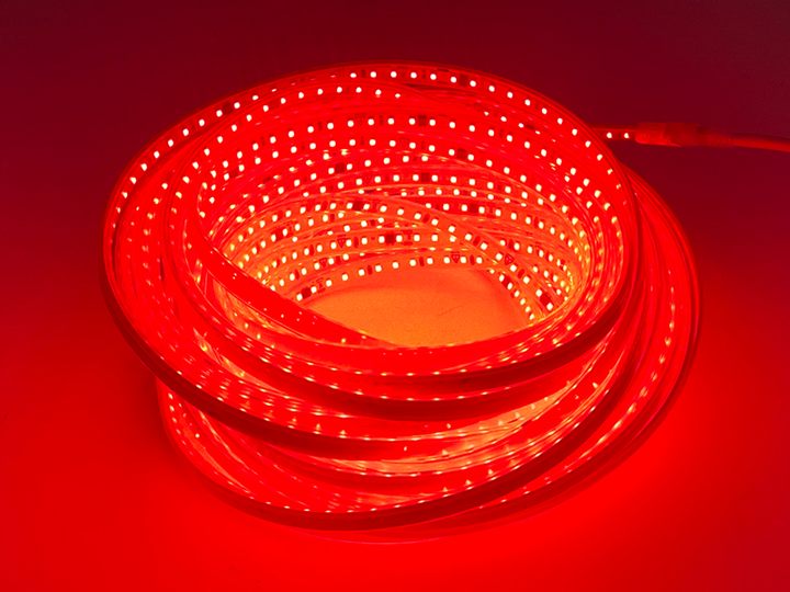 Світлодіодна стрічка 2835-120led-11х5.5mm-220V 9W/m IP65 червоний (50м у бабіні) #17-R AVT - зображення 2