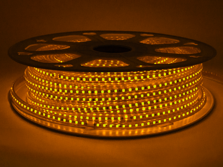 Світлодіодна стрічка 2835-120led-220V 6W/m IP65 10х6mm жовтий (AVT-120Y2835-220V-6W) #10-Y AVT - Фото 2 Світлодіодна стрічка 2835-120led-220V 6W/m IP65 10х6mm жовтий (AVT-120Y2835-220V-6W) #10-Y AVT - зображення 2
