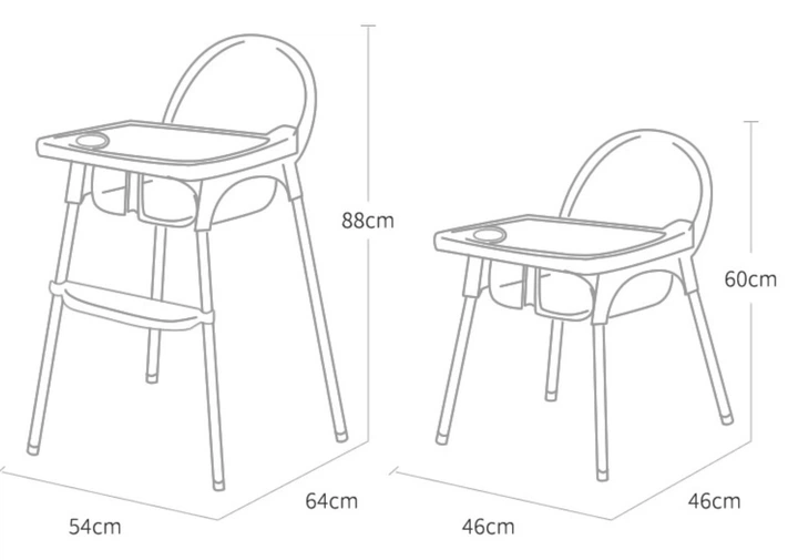 Krzesełko do karmienia Hedo Białe Różowe (5904041119279) - obraz 2