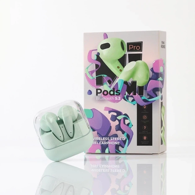 Наушники Mimi Pods Pro Зеленые - изображение 4