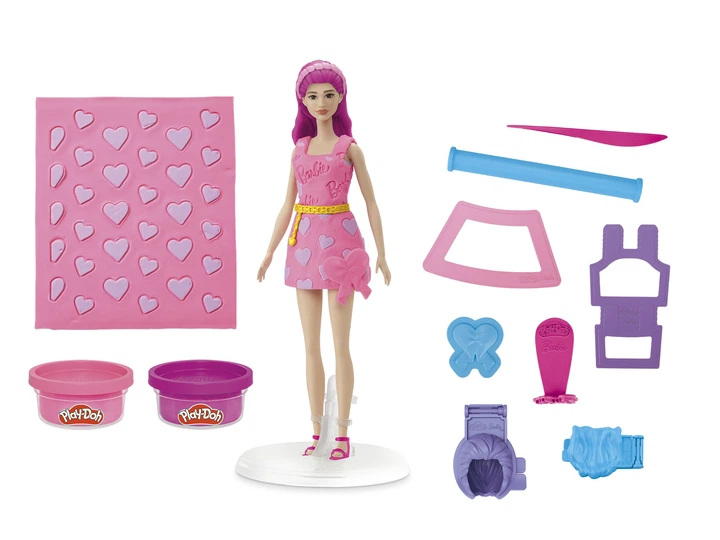 Набір для творчості з масою для ліплення Hasbro Play-Doh Barbie Серця та волосся (5010996315670) - зображення 4