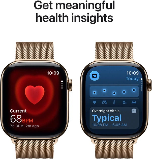 Smartwatch Apple Watch Series 11&nbsp;GPS + Cellular 42mm&nbsp;Gold Titanium Case with Gold Milanese Loop (MF8Y4) - obraz 5