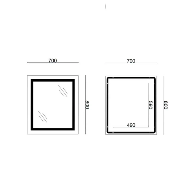 Дзеркало Lidz Kubis 700х800 з LED-підсвічуванням Touch, з антизапотіванням, з димером, рег. яскравості LD78LF9048070 - Фото 2 Дзеркало Lidz Kubis 700х800 з LED-підсвічуванням Touch, з антизапотіванням, з димером, рег. яскравості LD78LF9048070 - изображение 2