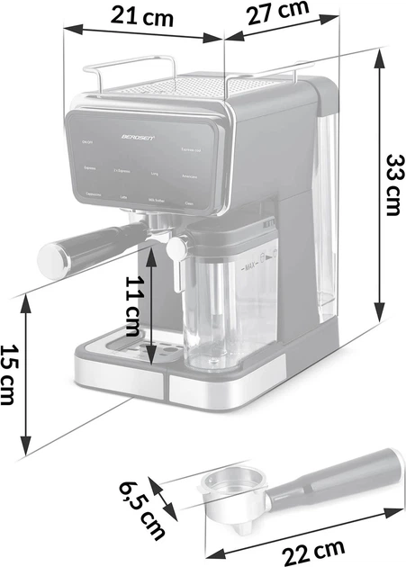 Кавоварка рожкова Berdsen BD-773 Чорна - зображення 4