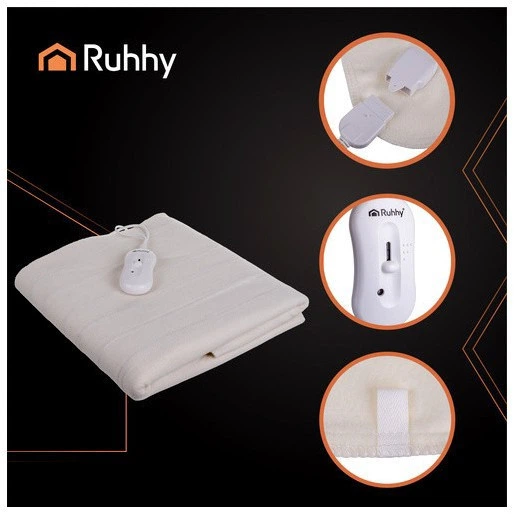 Электроодеяло 150x80см 60Вт односпальное 220В белый RUHHY NX26201 - Фото 2 Электроодеяло 150x80см 60Вт односпальное 220В белый RUHHY NX26201 - изображение 2