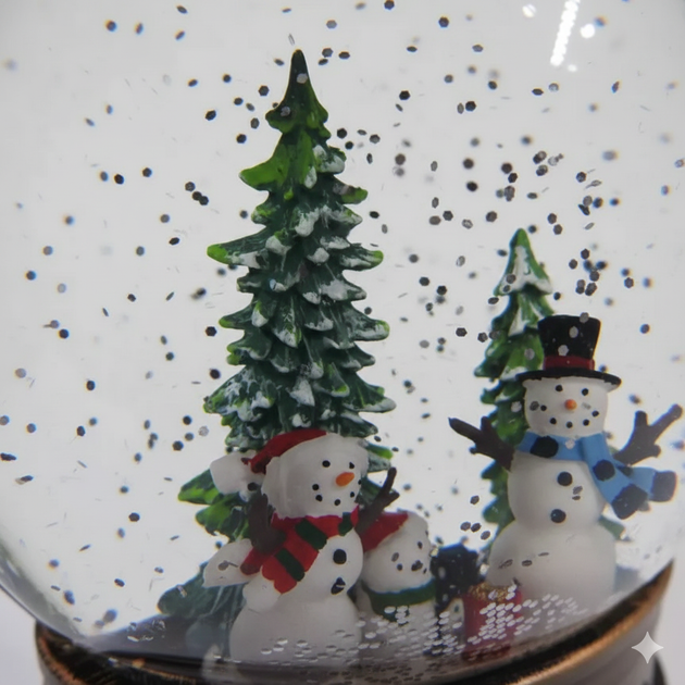 Новорічний нічник XMAS вінтажний ліхтарик WLD-2103C з блискітками та музикою (від мережі, 3*АА) 21см - зображення 4