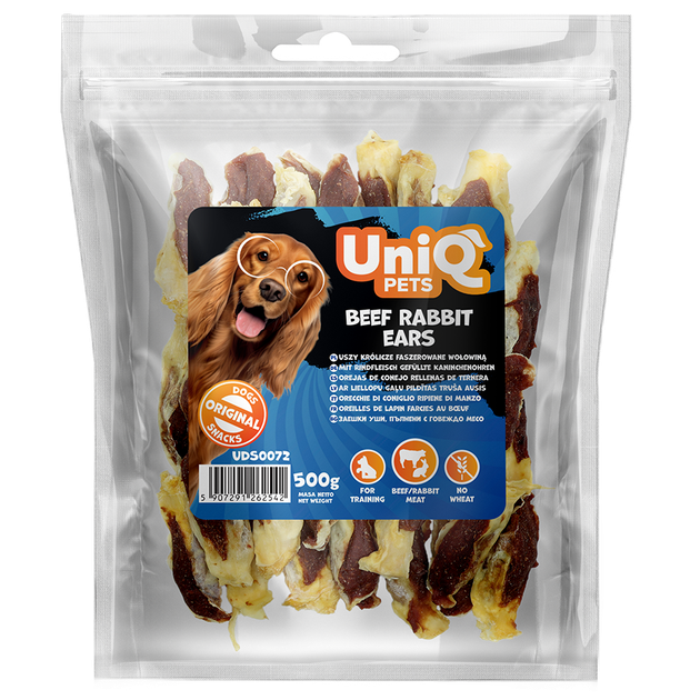 Лакомство для собак UniQ PETS Кроличьи уши с говядиной, 500 г - изображение 4