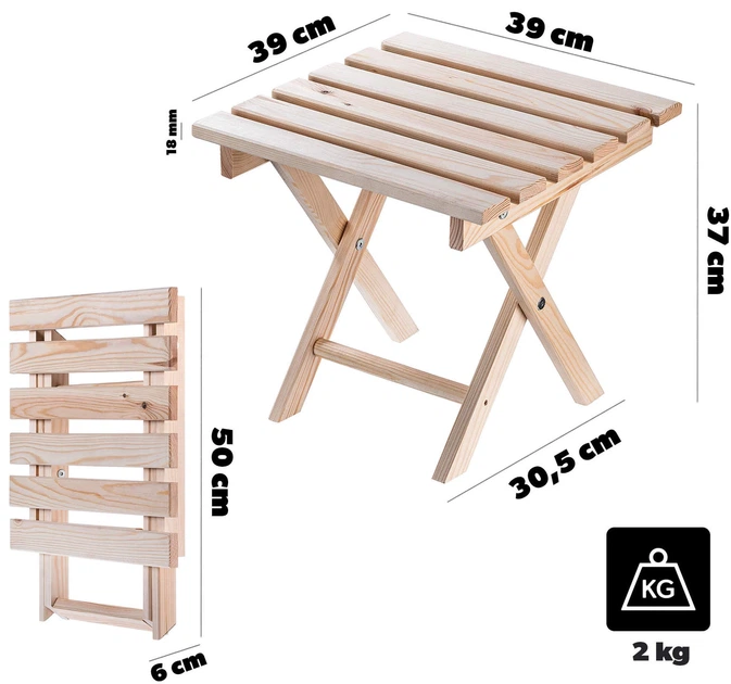 Журнальний столик + 2 шезлонга Kadax Anjouin K12320 - зображення 4
