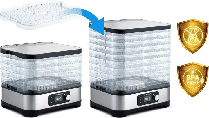 Сушарка для овочів і фруктів Berdsen BD-690 Срібляста - зображення 3