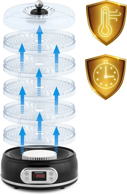 Сушарка для овочів і фруктів Berdsen BD-691 Чорна - зображення 6