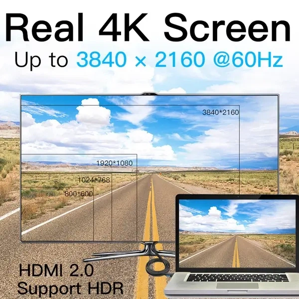 Кабель HDMI Vention HDMI-HDMI, 2m, v2.0, 4K 60Hz (VAA-M02-B200) - зображення 5