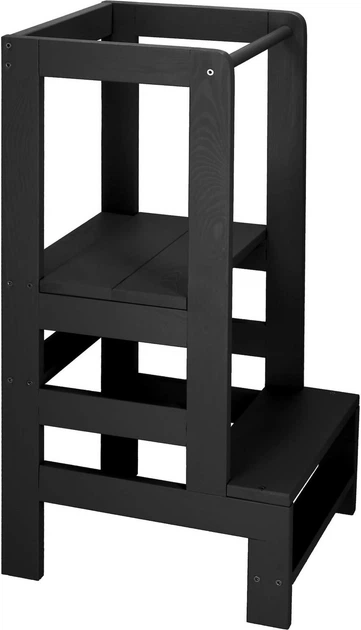 Podest kuchenny Springos dla dzieci 3-poziomowy 90 cm Czarny (5907719489407) - obraz 2