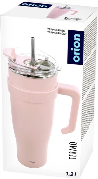 Термокружка Orion з ручкою сталева Рожева 1.2 л (8592381223533) - зображення 5