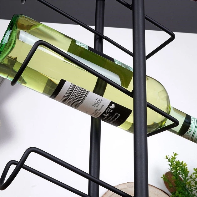 Підставка для вина Orion металева на 6 пляшок Чорна 27 x 13 x 84.5 см (5904316456955) - зображення 6